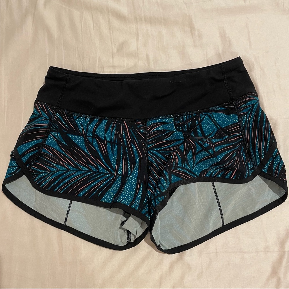 Lululemon floral print speed shorts